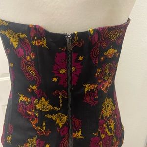 Corset satin Halter with boning and zip up the back